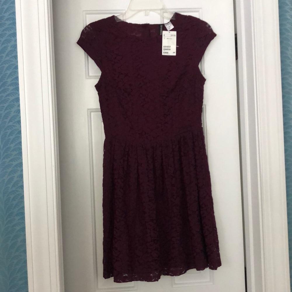 Burgundy lace dress